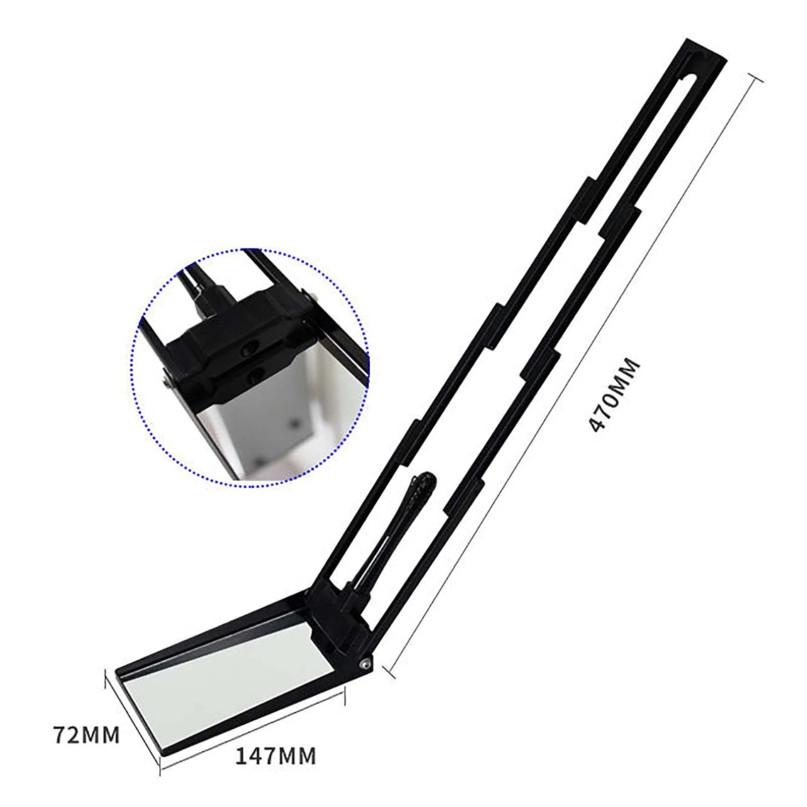 Miroir d'inspection du châssis, Mini Miroir télescopique Pliable Portable, Longueur télescopique 150-470 mm,