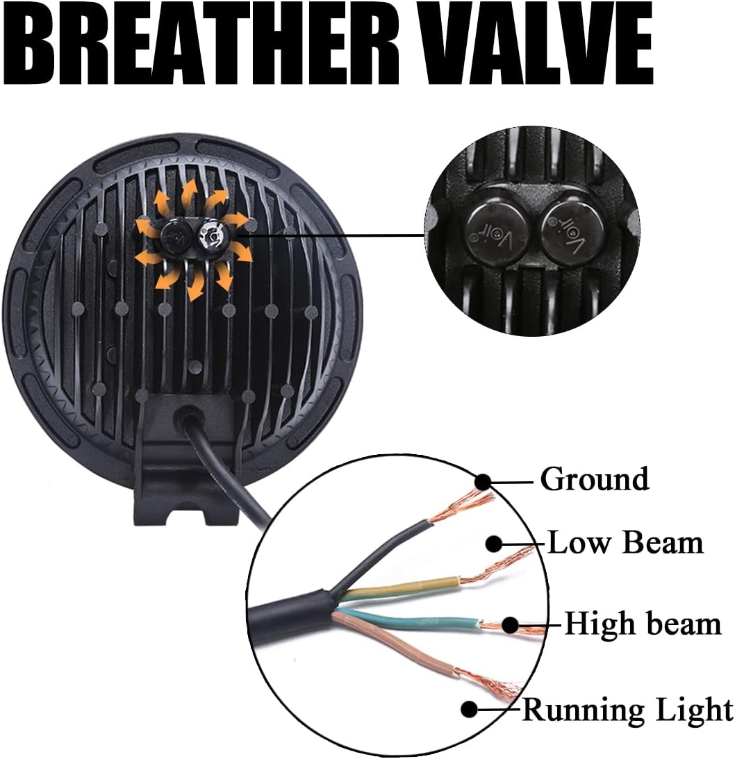 AUDEXEN LED Work Lights, 7 Inch 105W Round Spot LED Pods Light Bar High/Low Beam DRL with Adjustable Mounting Bracket Compatible with Jeep Wrangler Off Road 4WD Truck SUV UTV ATV Driving Lamp, 1 PCS : Tools & Home Improvement