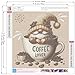 ZHUDENGXJL Coffee Lover Diamond Painting Kits for Adults,DIY Diamond Art Kits for Coffee Lover Beginner, 5D Full Drill Round Diamond Dots with Painting Kit Craft Kits for Home Wall Decor 12x12 Inch