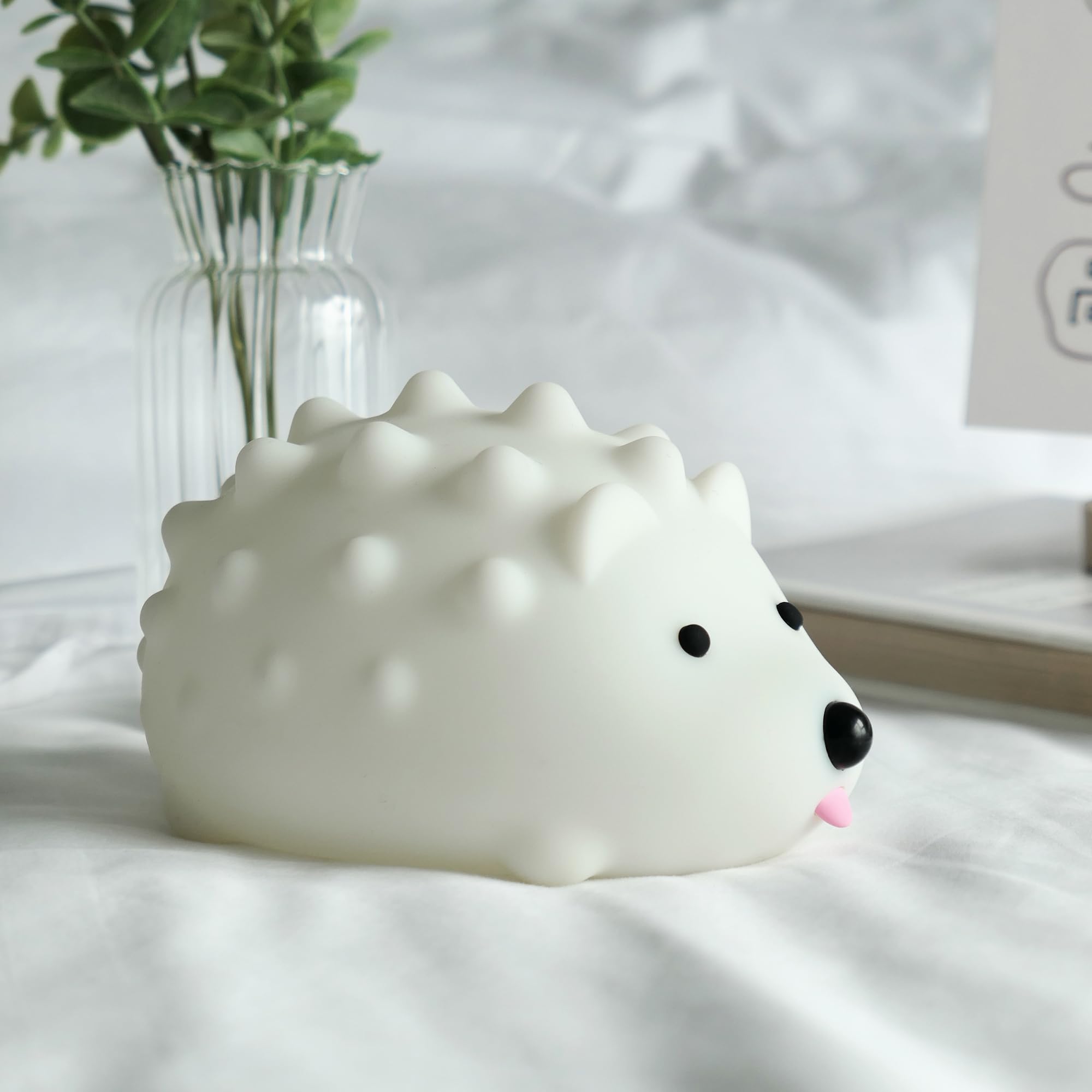 GANGULITO Hedgehog Night Light for Kids Baby Toddler Cute Touch Colors Lamp Rechargeable Nightlight Bedroom Room Decor Hedgehogs Lights