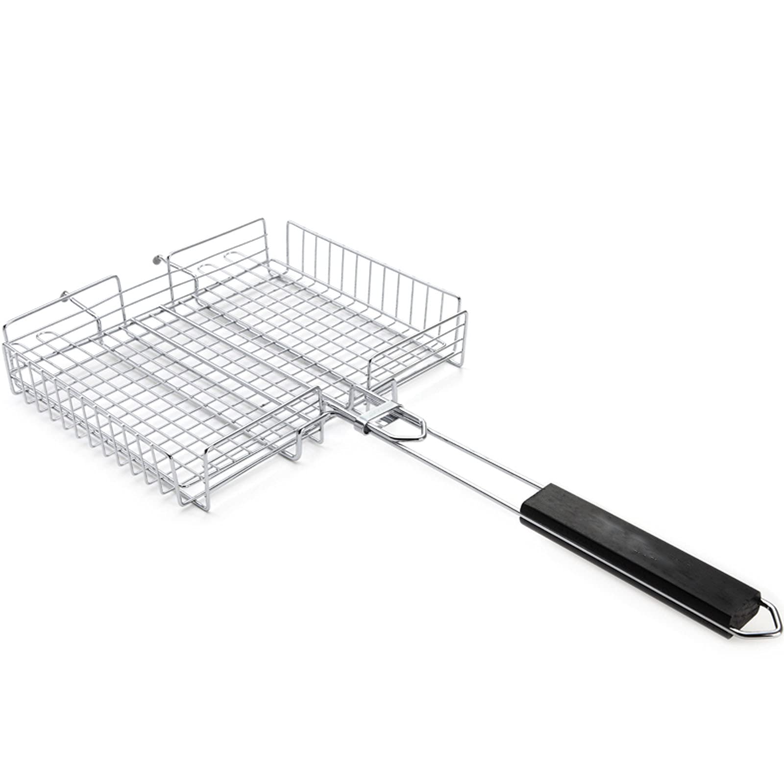 Portable BBQ Griglie da Barbecue in Pentole Barbecue in Acciaio Inox Antiaderente Barbecue Grill Basket Tools Grill Mesh per Pesce, Verdure,Bistecca, gamberetti(67.5x31x5.7cm)