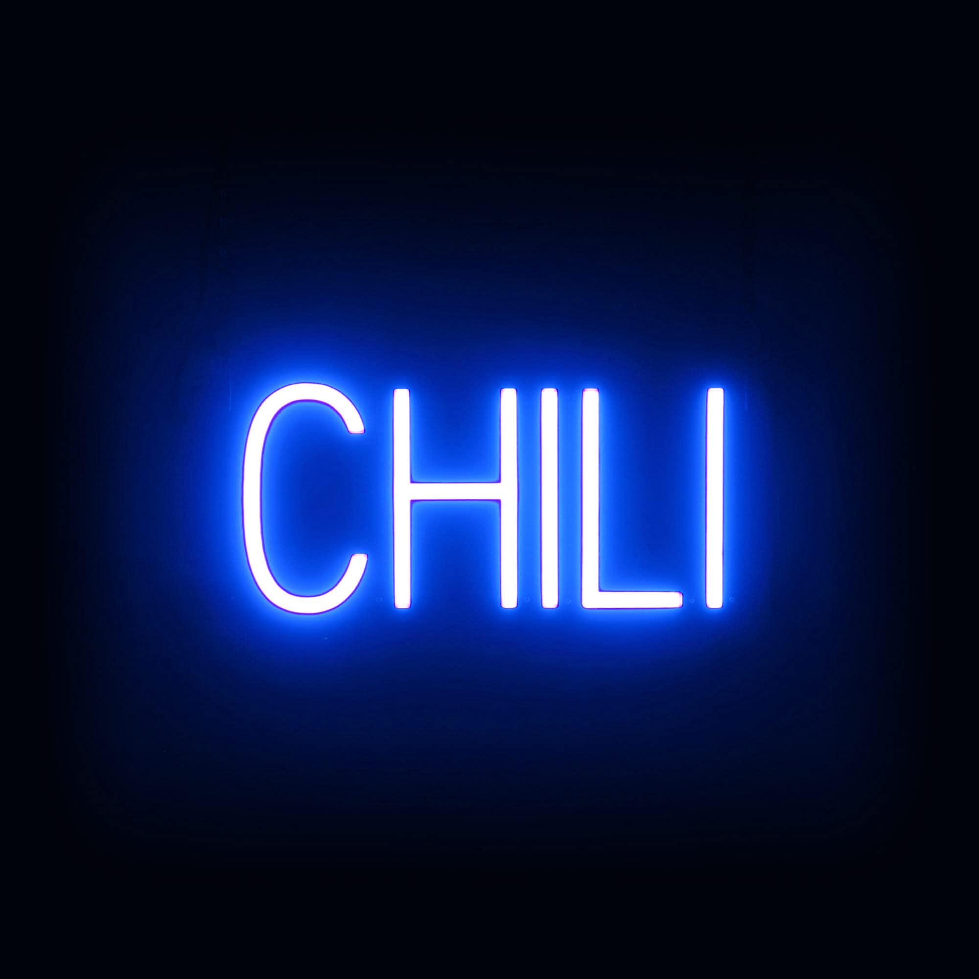 SpellBrite LED Neon CHILI Sign for Business - Blue, 15" x 6"