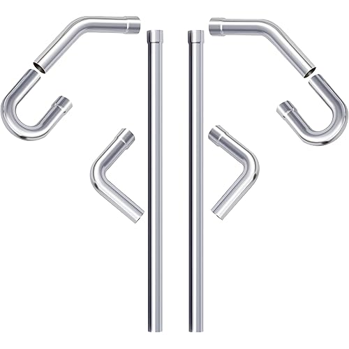 A-KARCK Mild Steel Mandrel Bends 8 Pcs, 3 Inches Mild Steel DIY Custom Exhaust Tubing Pipe Straight & U-Bend Kit, Universal Fit
