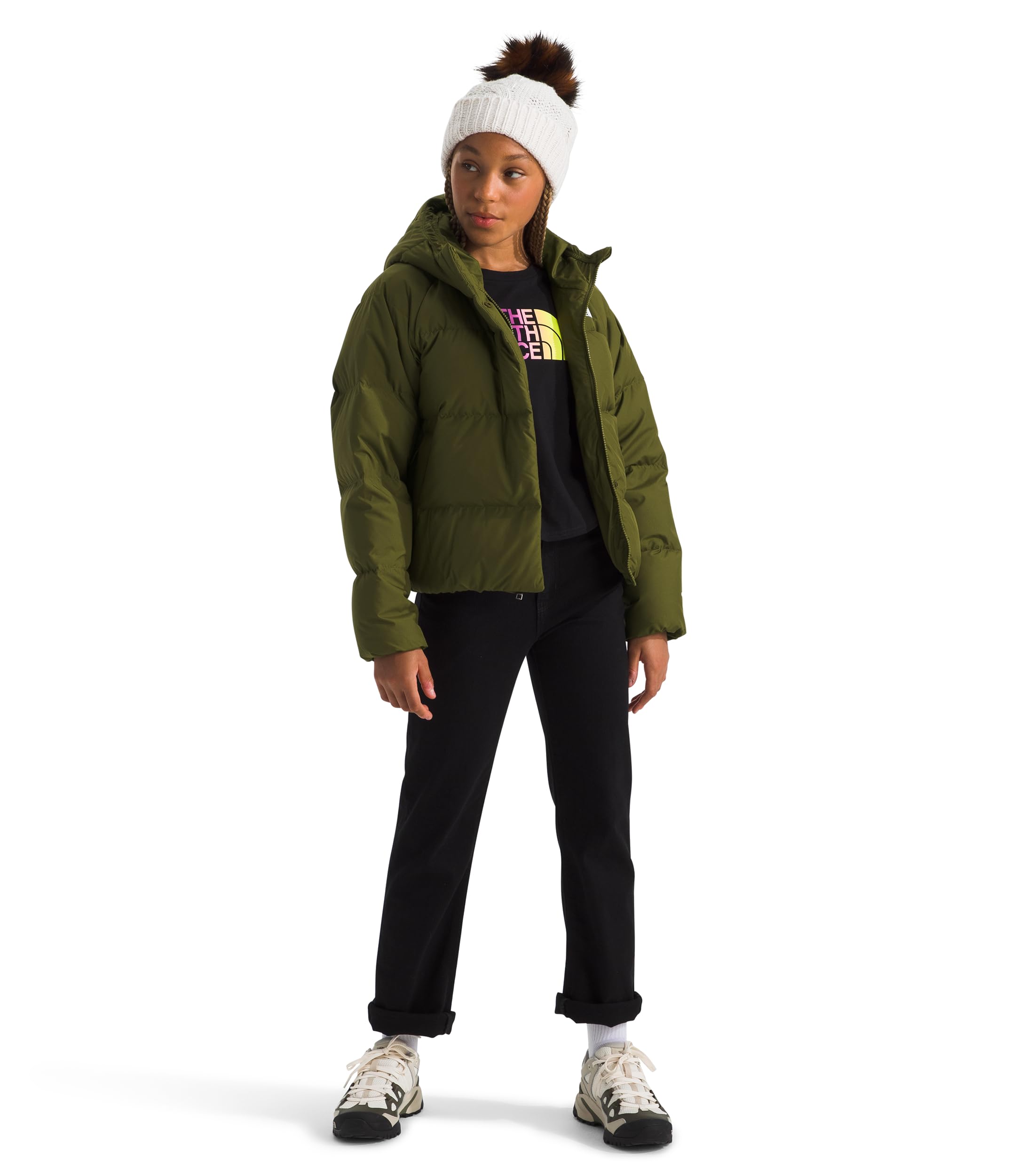 The North Face Doudoune à capuche pour enfant Forest Olive 12 ans