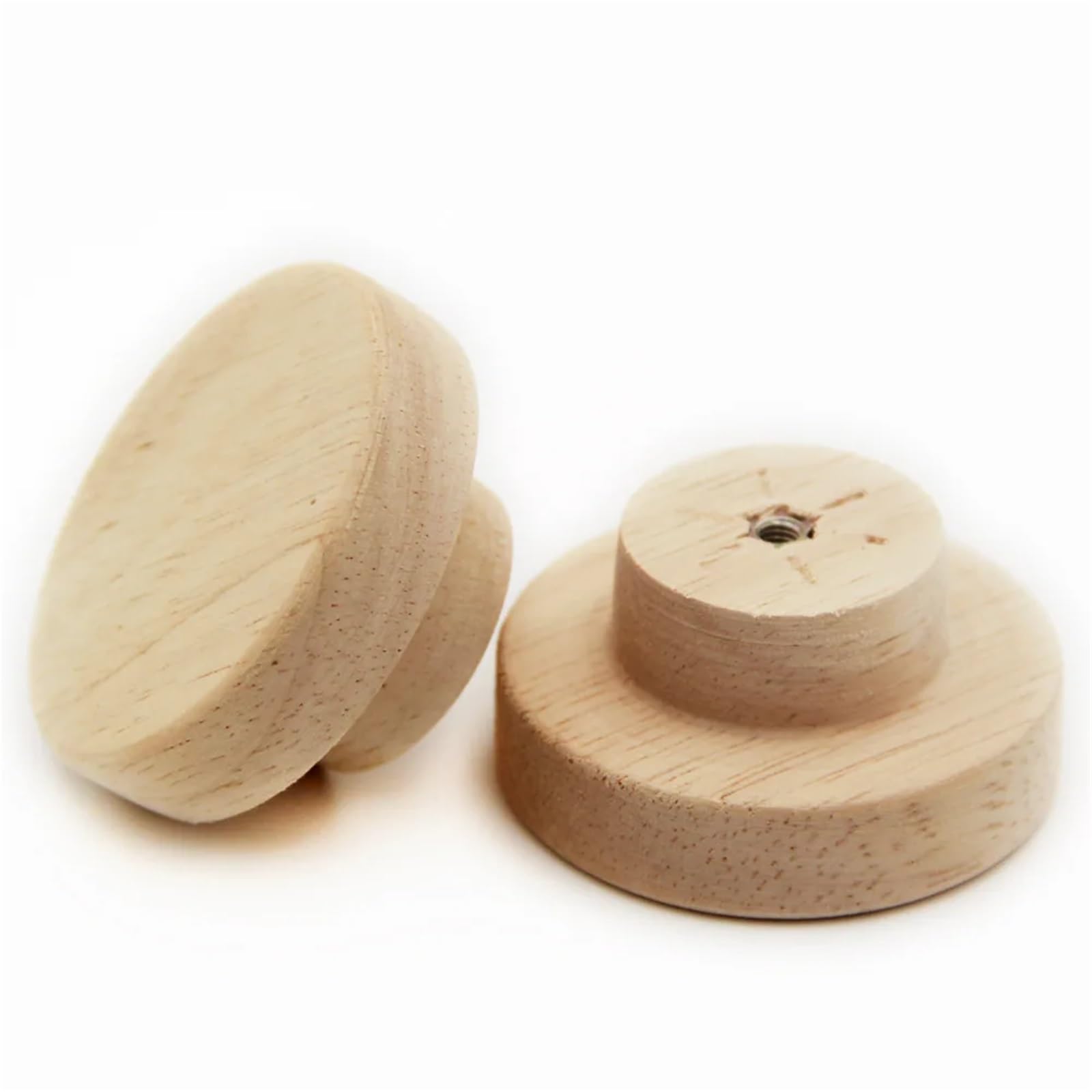 Ruhteuo 40Mm Round Wooden Cabinet Knobs Unfinished Wood Cupboard Furniture Drawer Pulls Handles With Screws For Wardrobe Dresser Closet For Cupboards Wardrobes(,6Pcs)