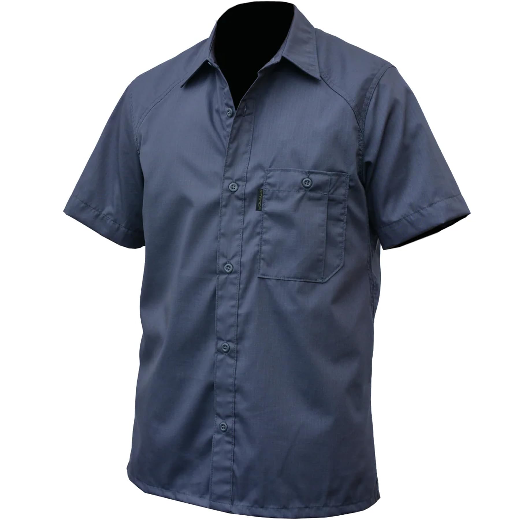 Kitanica Men's Short Sleeve Vented Shirt - Breathable Durable Rip Stop Athletic Tactical Hiking Button Down w/Chest Pocket