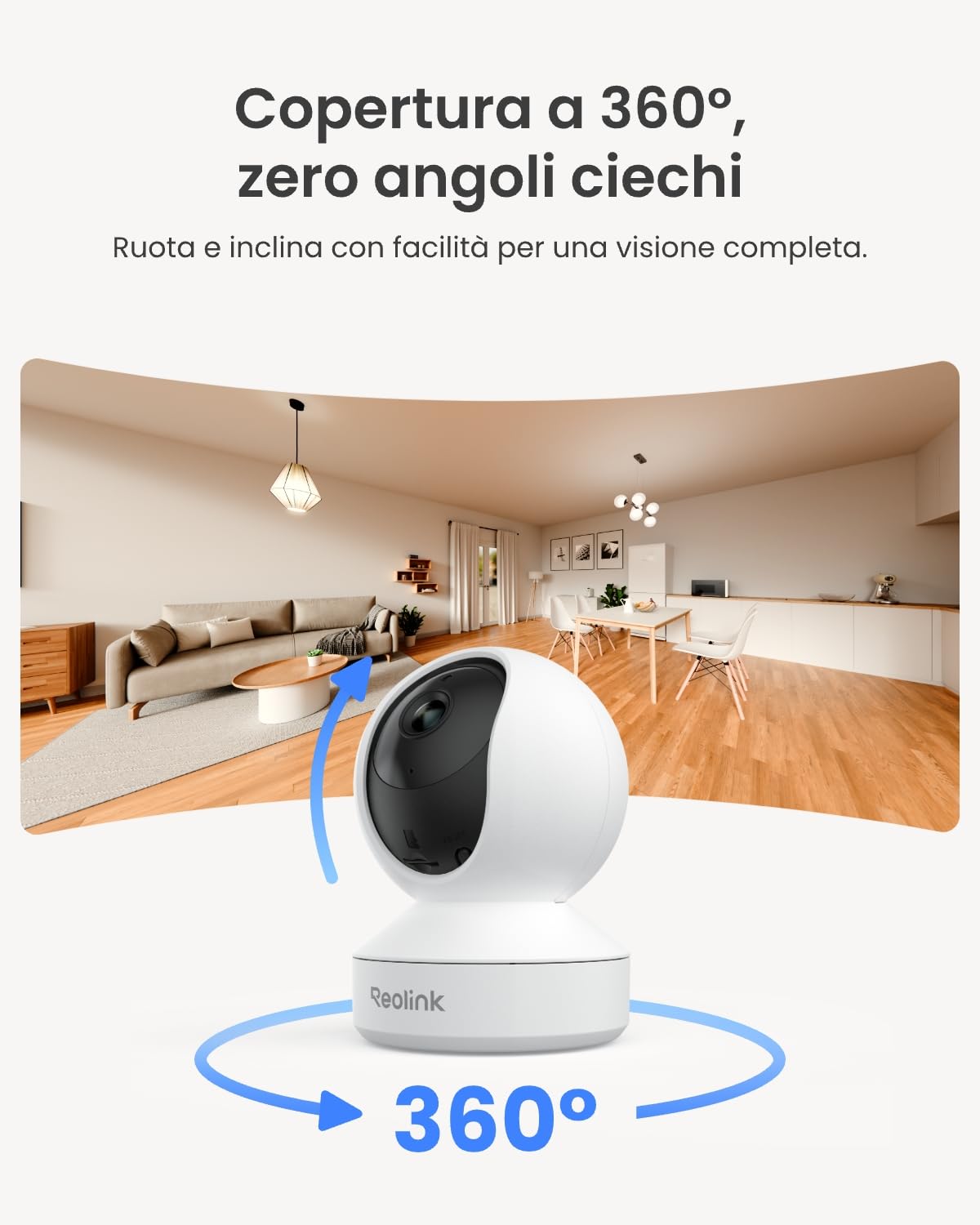 Reolink Bundle Sicurezza Interna con 2× Telecamere WiFi 4MP a 360° con Auto Tracking e Rilevamento IA + Home Hub Mini con Archiviazione Locale, Wi-Fi Dual-Band e Crittografia AES-128