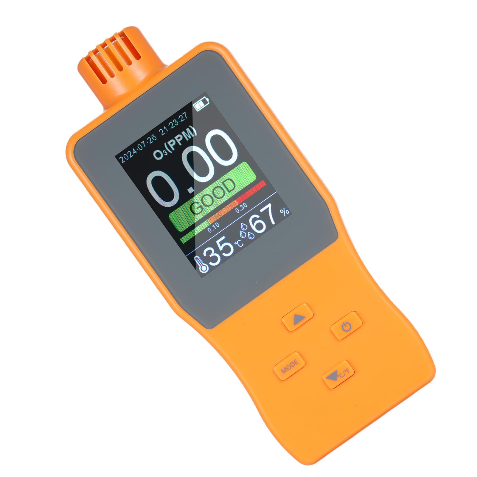 Domary Analizador de Ozono Inteligente con Medidor de Temperatura y Humedad para Pruebas Calidad del Aire, Batería 2500 MAh, Estuche Resistente Incluido