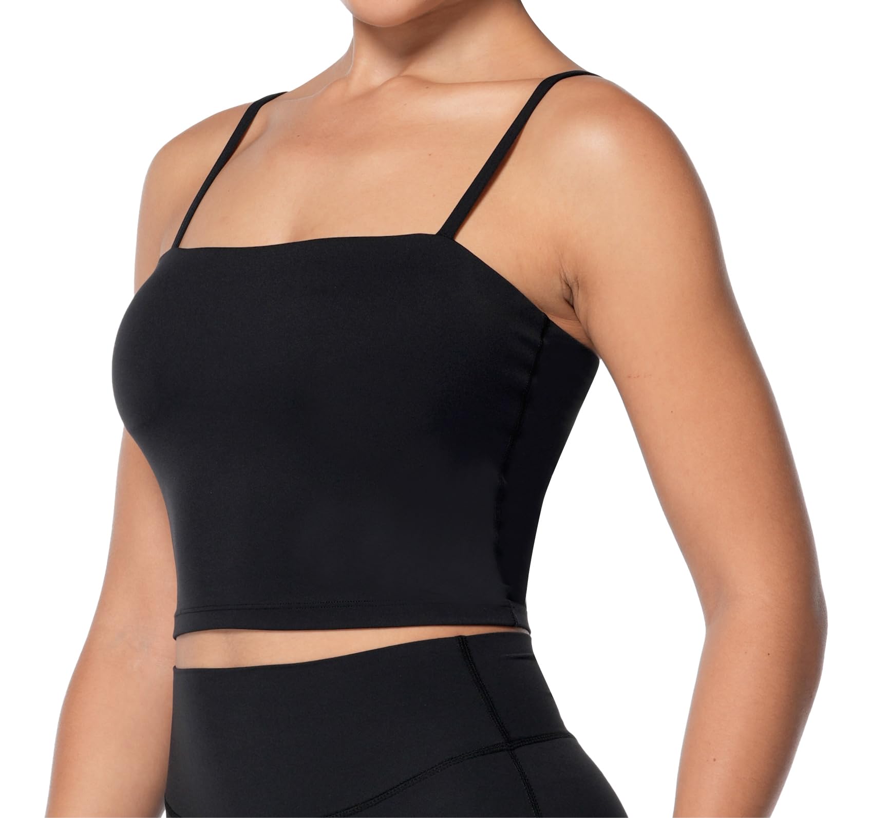 Sunzel Backless Longline Sports Bra Crop Top for Women, Padded Yoga Tank with Adjustable Criss Cross Spaghetti Straps