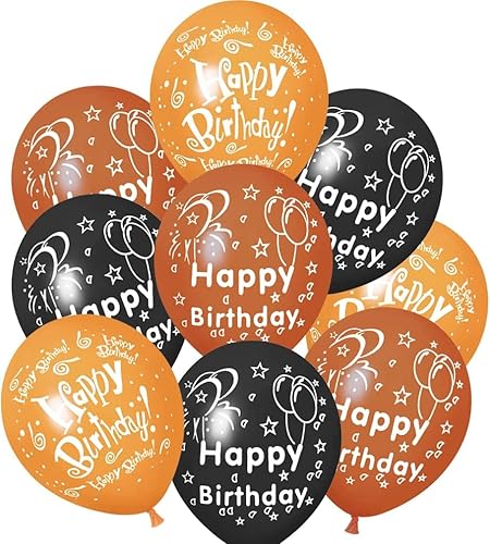 52 globos de cumpleaños negros y dorados con patrón de fiesta de cumpleaños, globos de cumpleaños para niños, decoración adecuada para fiestas de