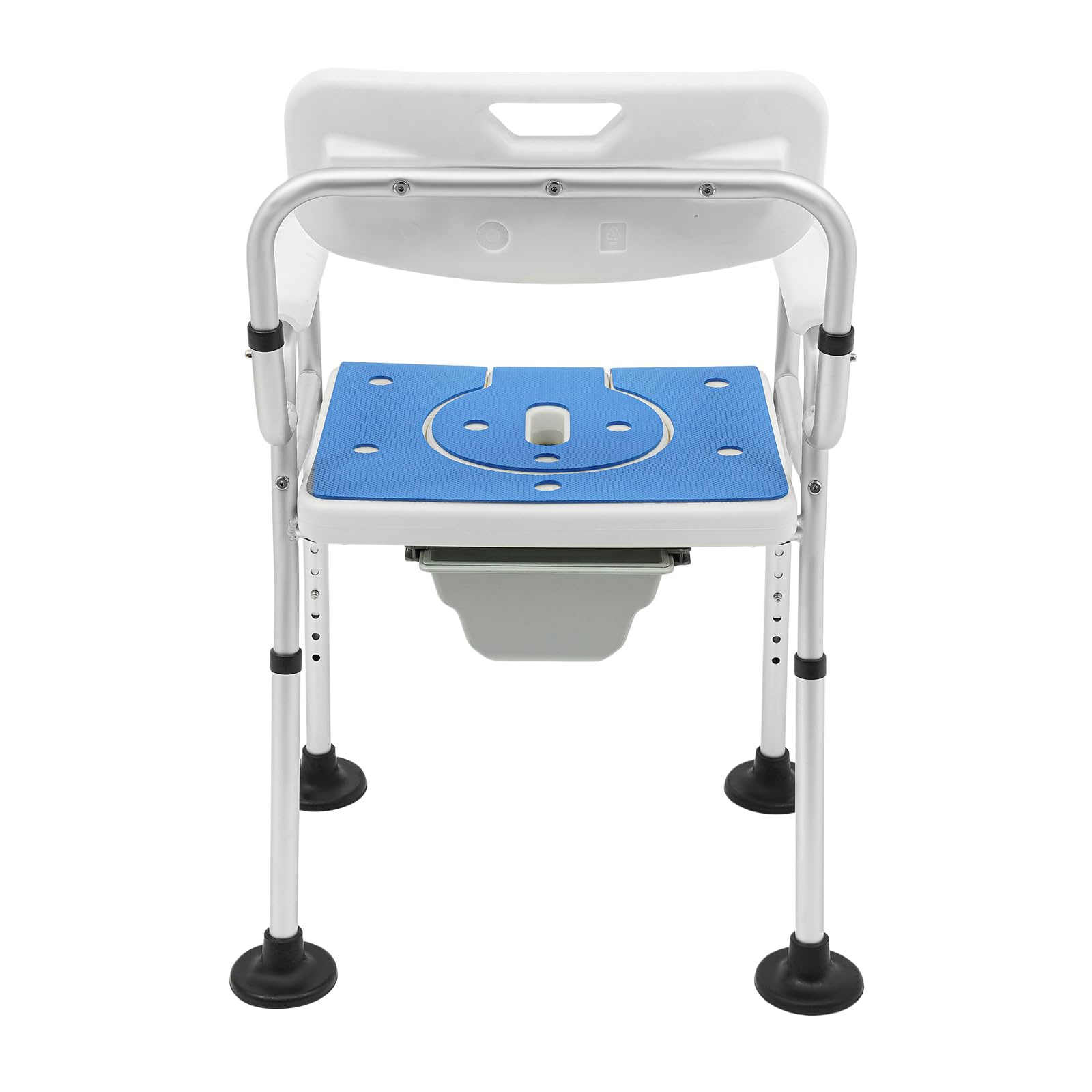 Silla de ducha para personas mayores, taburete de ducha con respaldo, asiento de ducha con 6 niveles de altura ajustable, capacidad de carga de 150 kg, silla de inodoro, ayuda para ducha para personas