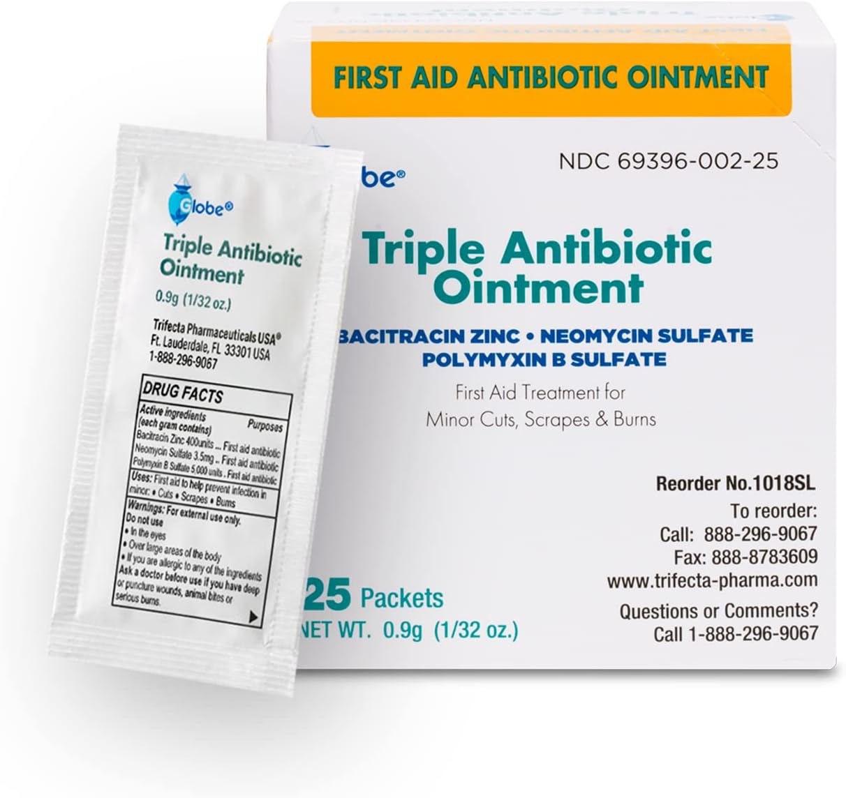 Globe (25 Pack) Triple Antibiotic Ointment 0.9g Single
