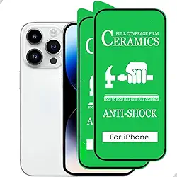 Película Protetora de Tela Frontal Cerâmica Transparente Nano Gel Não Quebra Proteção Total Para iPhones 15 iPhone 15 Plus iPhone 15 Pro iPhone 15 Pro Max (iPhone 15 Pro Max)