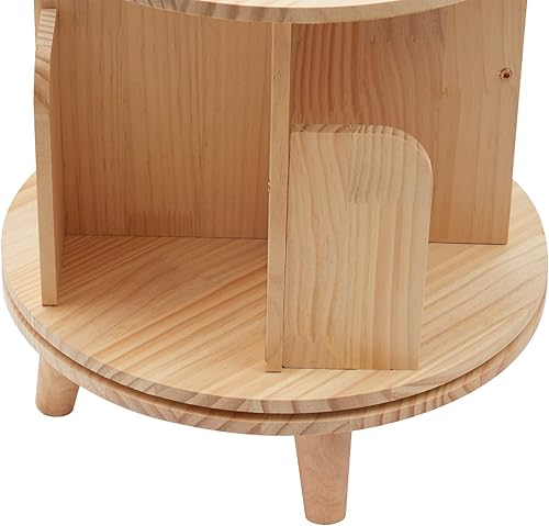 Miniatura 6 de Estantería giratoria de 360 grados, estante de almacenamiento multifuncional, organizador de madera giratorio para salas de estar, salas de estudio