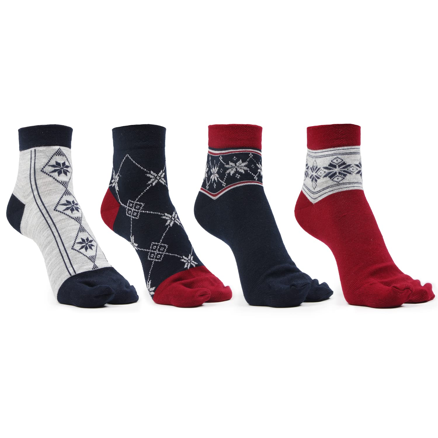 bonjour Ankle Length Woolen Thumb Socks For Women- Pack of 4-picture-49