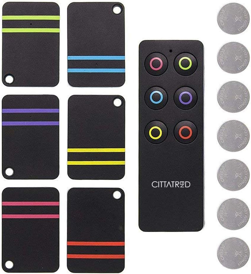 Cittatrend SMK07 Key Finder Wireless RF Item Locator with Base Support 6 Beeper Tags, Item Finder Phone Locator Wallet Tracker, All Batteries Included