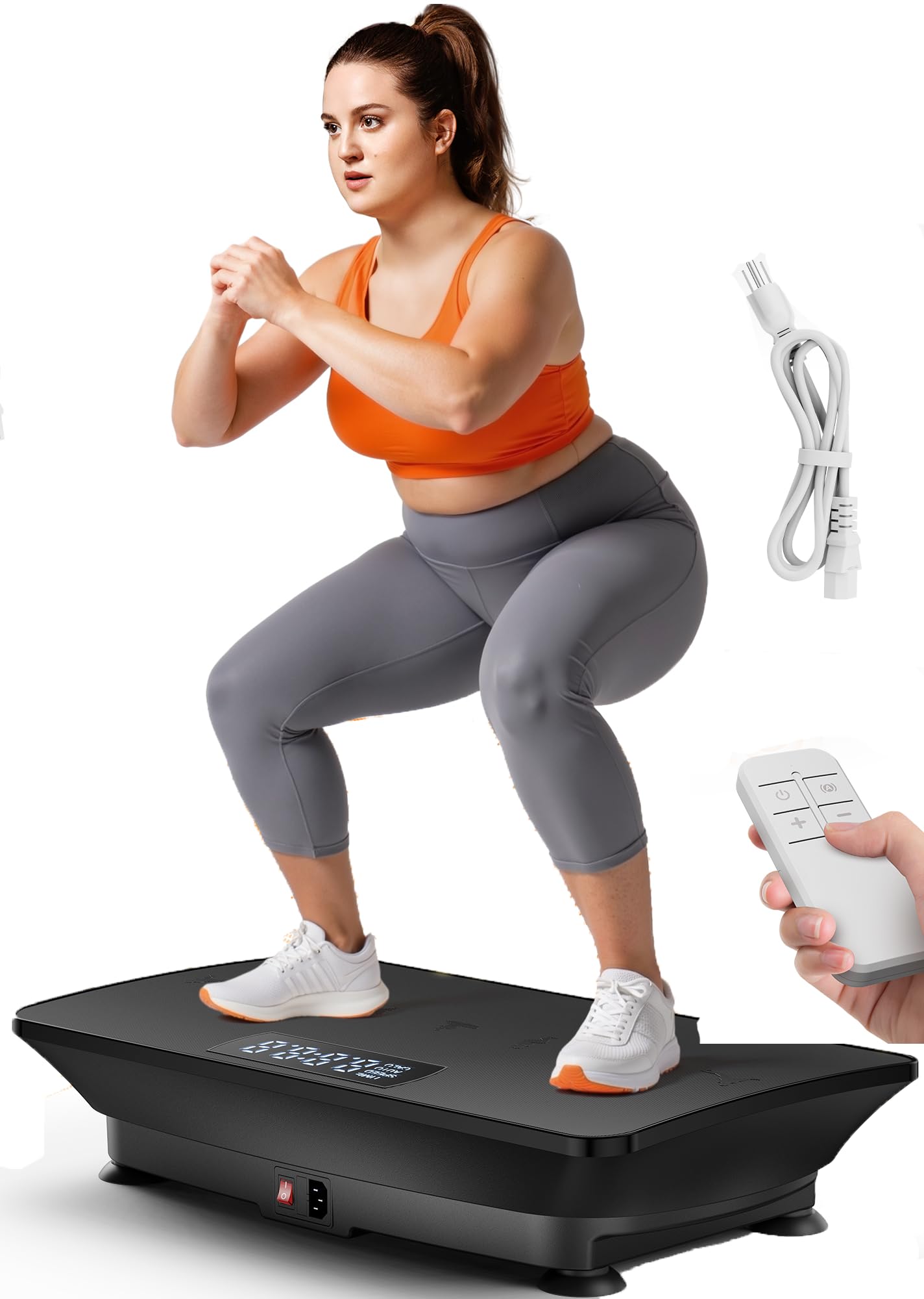 FEIERDUN Vibration Plate, Whole Body Vibration Plate Exercise Machine for Lymphatic Drainage, Home Rehab, Gyms Workout, Automatic Speed Adjustment, Weight Loss, Fat Burner, Shaping Body Black