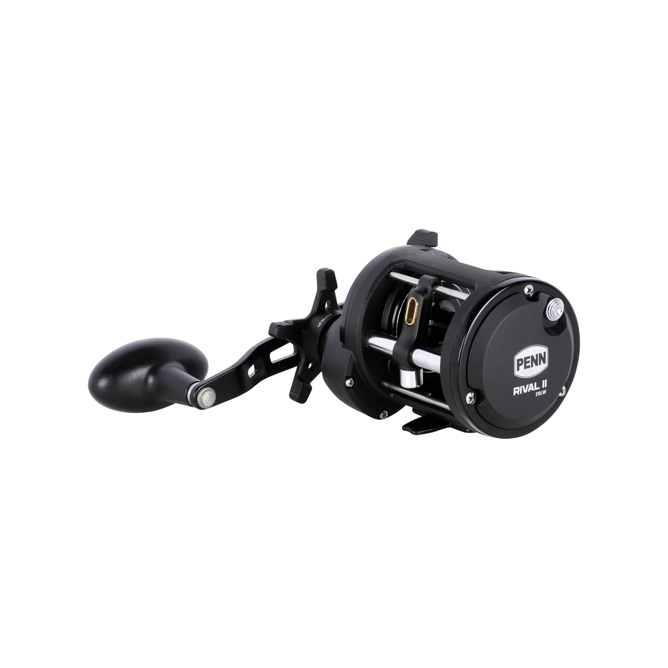 Penn Rival II Level Wind Conventional Fishing Reel, Size 15, Graphite Body & Sideplates, Brass Main Gear, HT-100 Drag System, Auto-Engaging Gears