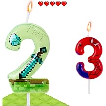 Gezan TNT Themed Birthday Candles Number 4 Candles Spider Themed Birthday Candles Number 3 2Candles