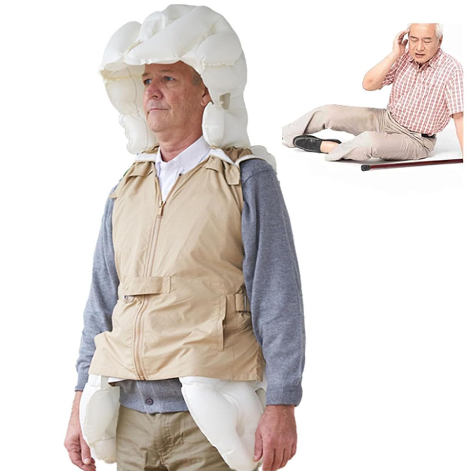 Smart Anti-Fall Airbag Vest for Elderly - Outdoor Safety Wear with APP Exercise Tracking for Enhanced Support for Epileptic or Blind Individuals