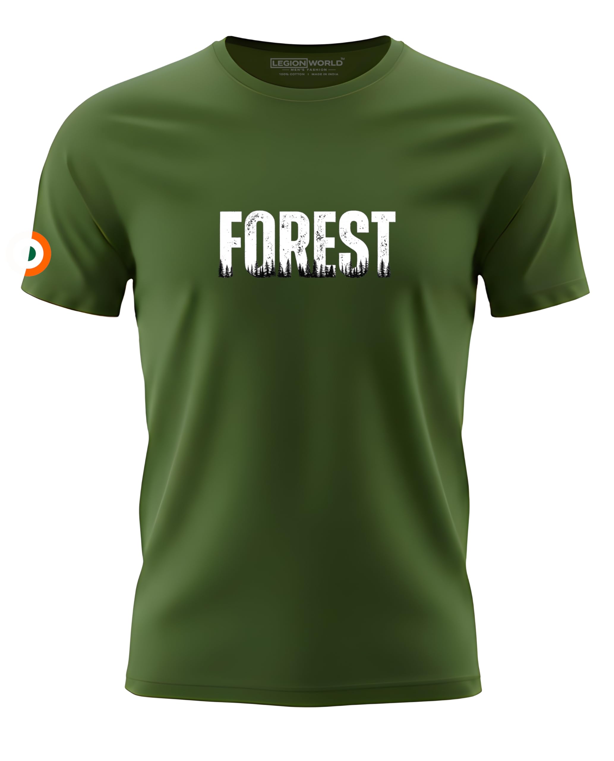 Men’s Forest Printed Cotton T-Shirt | 180 GSM Pure Cotton | Round Neck Half Sleeve | Regular Fit Casual Graphic Tee for Men-image-1