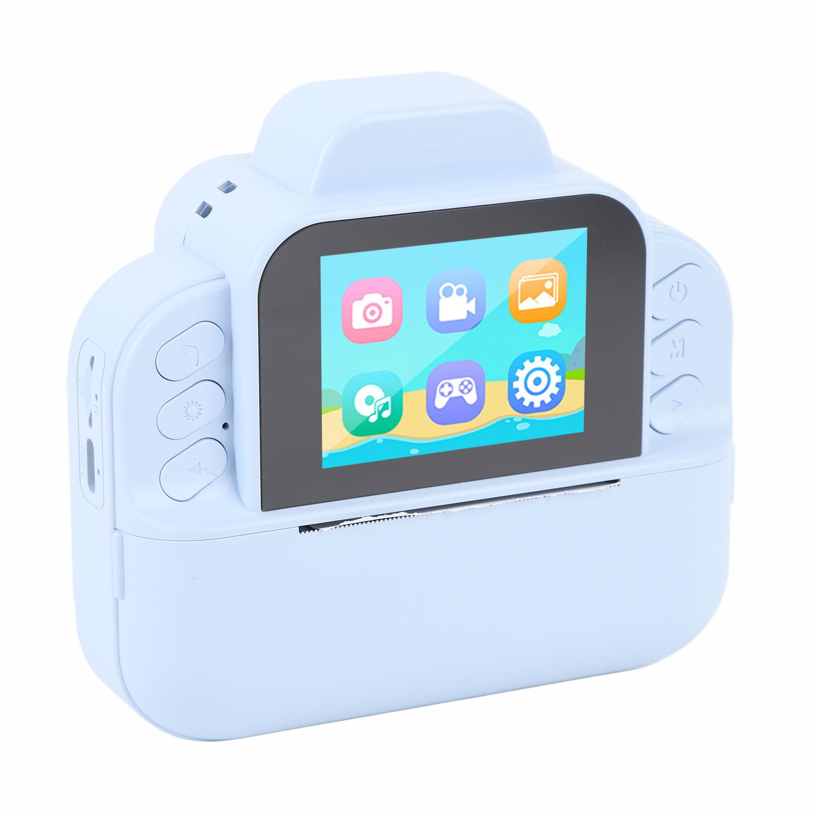 Sxhlseller Cámara de Impresión Instantánea para Niños con Pantalla HD de 2,4 Pulgadas, Fotografía de 48 MP, Vídeo 1080P, Zoom Digital 6X, Filtros y Juegos, Incluye 3 Rollos de Papel de Impresión,