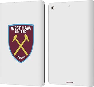 Head Case Designs Licenciado Oficialmente West Ham United FC Blanco a Todo Color. Cresta Carcasa de Cuero Tipo Libro Compatible con Apple iPad 10.2 2019/2020/2021