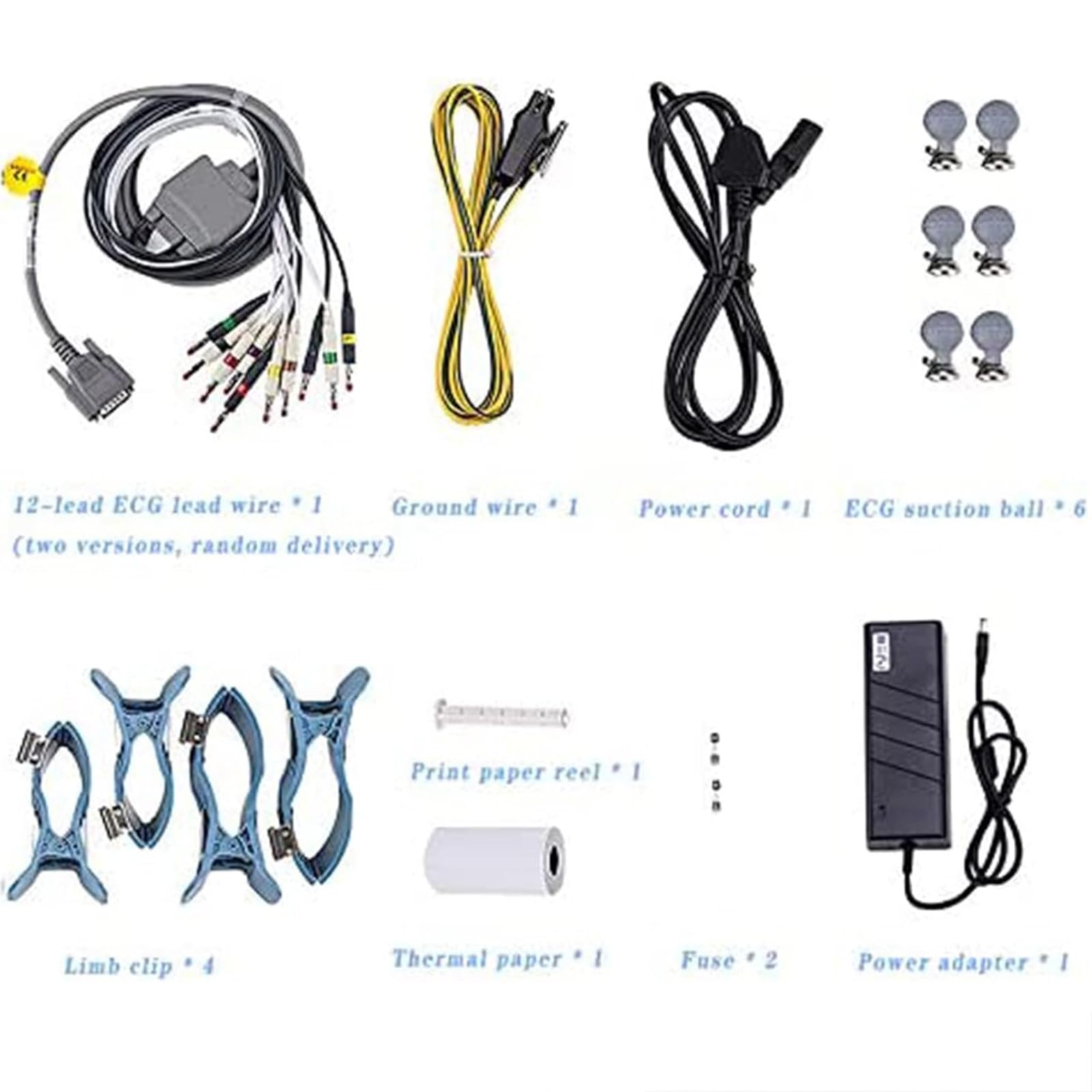 Monitor pacjenta EKG EKG, elektrokardiograf, monitor pracy serca, z papierem do drukowania, 12-odprowadzeniowy, 3-kanałowy kolorowy wyświetlacz LCD