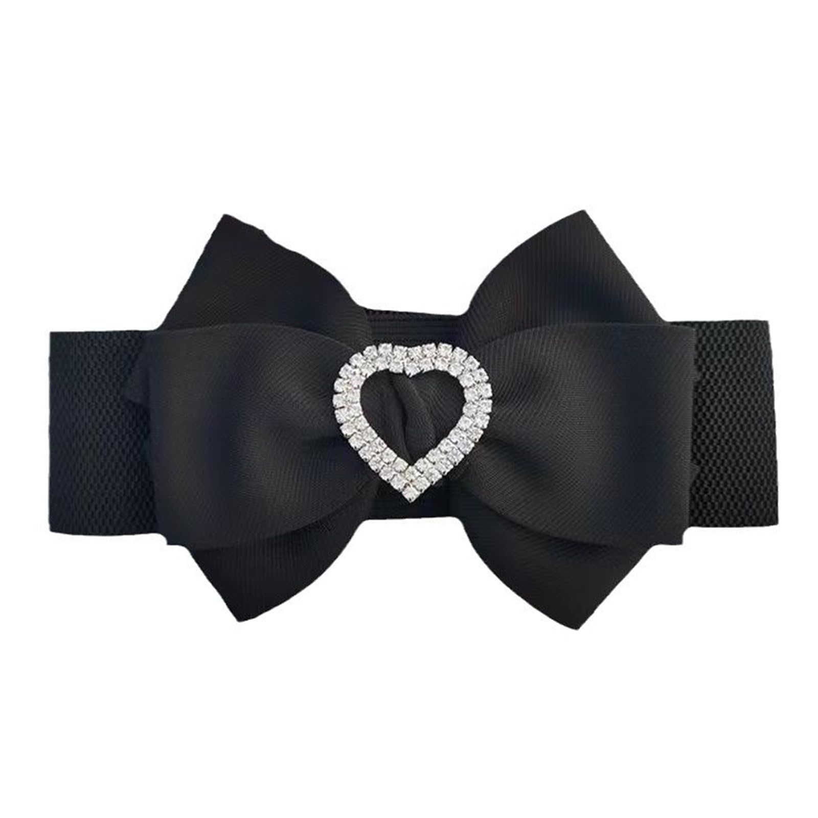 MICFENY Sparkling Crystalcore Plan Stretch PU Belt Modifiable Waistband For Evening Instances