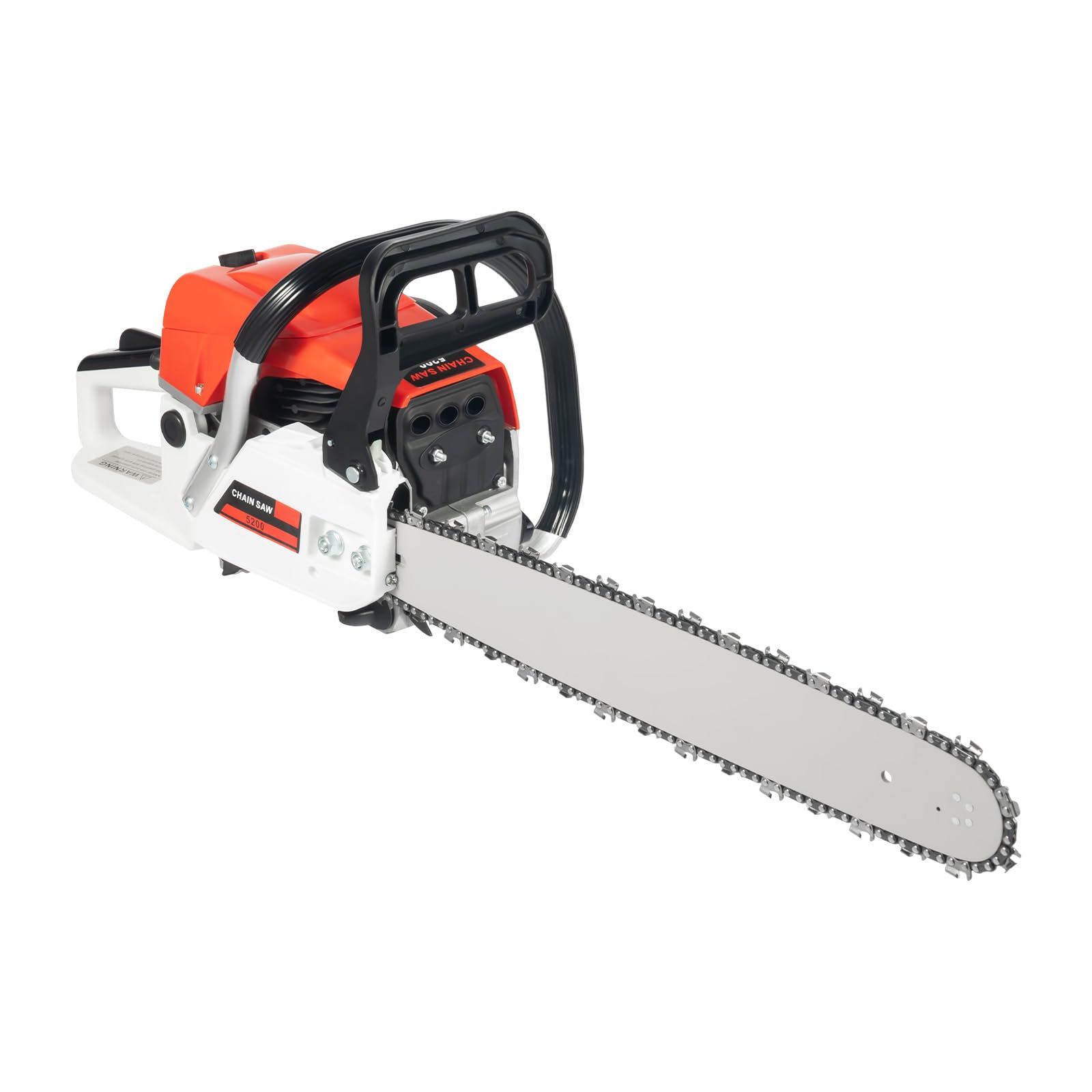 2-Stroke Gasoline Chainsaw 7500rpm Single Cylinder Petrol Chainsaw 52cc Gas Powered Chain Saw with Fuel Oil Mixing Bottle Tool Bag 2KW Air-Cooled Chain Saw for Forest Harvesting, Trimming Branches