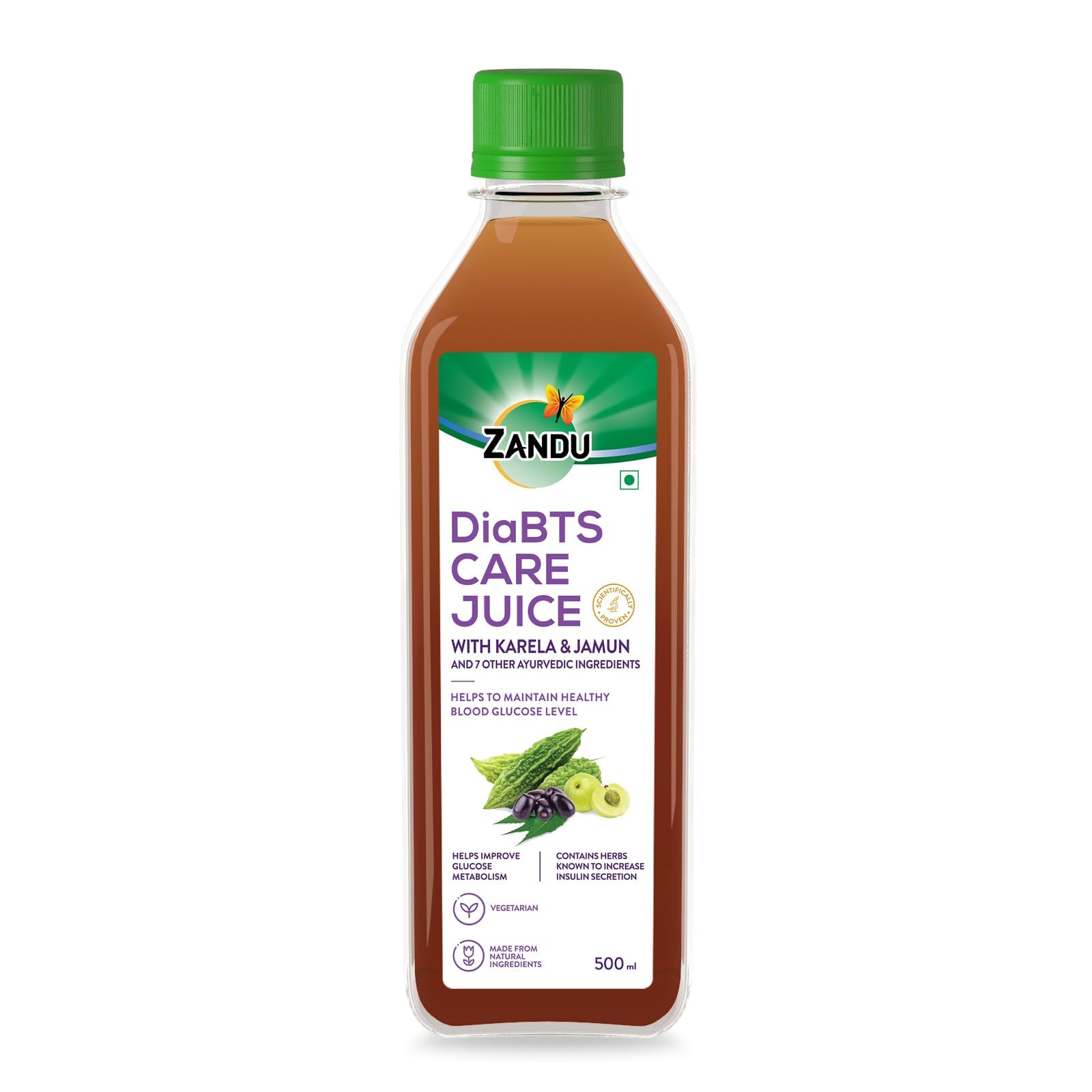 Zandu DiaBTS Care Juice with Karela & Jamun, 500 ml | Blend of 9 Ayurvedic ingredients | Natural & Vegetarian (B0D4586QMT) Amazon Price History, Amazon Price Tracker