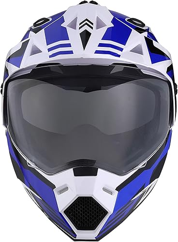 Miniatura 7 de 1Storm Casco integral de doble visera para niños, para motocicleta, motocross, todoterreno, color negro mate