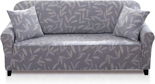 PETCUTE Sofa Covers 3 seater Furniture Protector Floral Printed Cover Elastic Slipcover Seater Cover Sofa Slipcover for Livingroom All-season,Gray blue