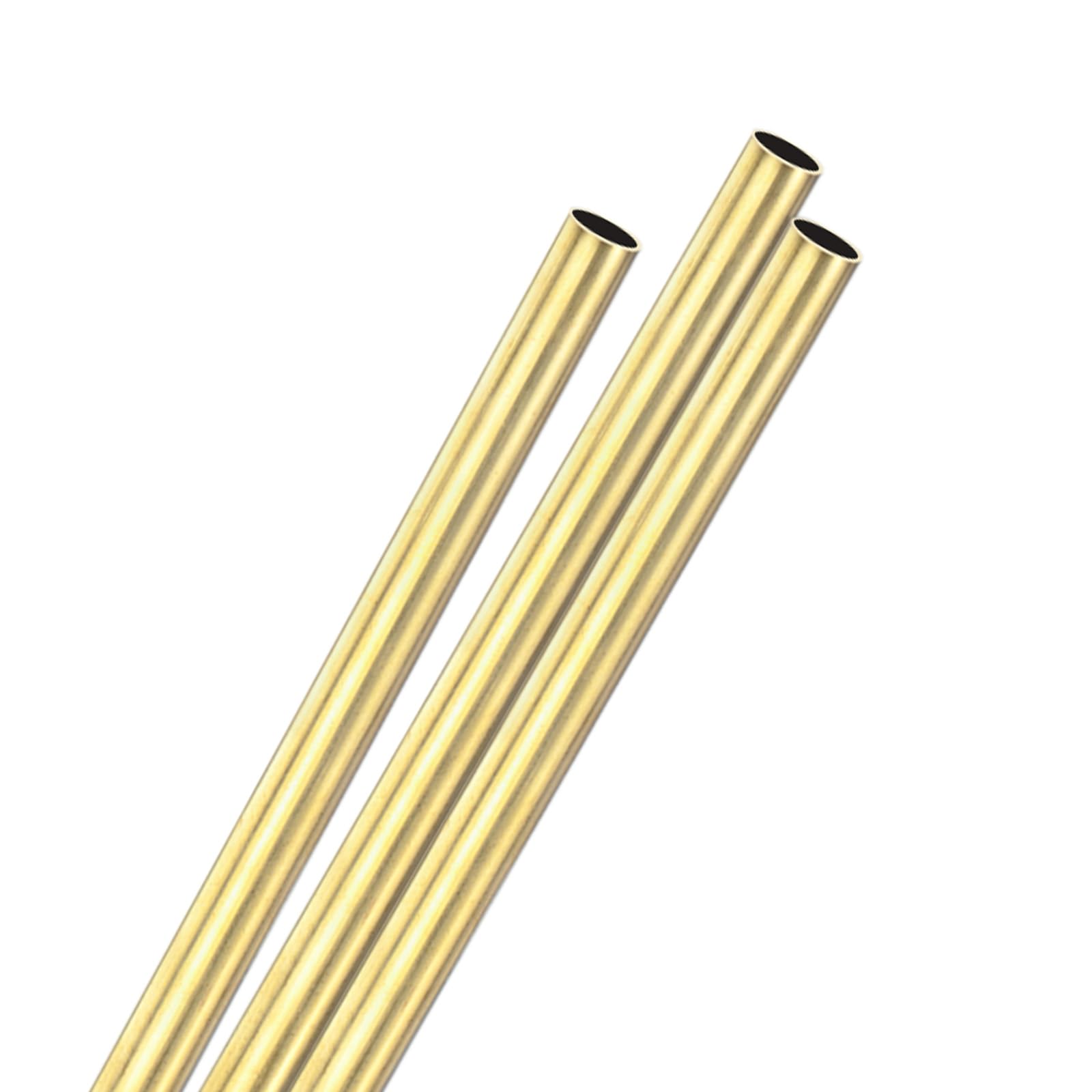 M METERXITY 3-Pack 300mm Brass Round Tube, 10mm OD 0.5mm Wall Thickness H65 Brass Seamless Tubing for Construction/Machining/DIY Crafting, Metal