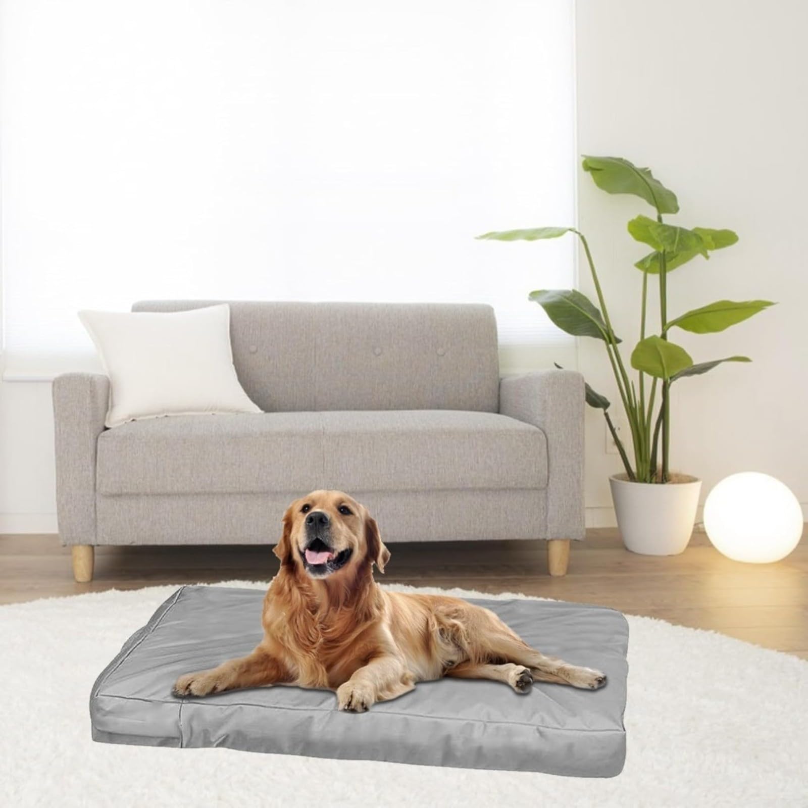 Copertura per letto per animali domestici in Oxford 210D, impermeabile e antiaderente per una facile pulizia, design riempibile fai da te con chiusura a cerniera (122 x 92 x 10 cm)