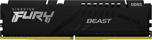 Kingston FURY Beast Black DDR5 16GB 5200MT/s CL40 DIMM Desktop Gaming Memory Single Module Intel XMP - KF552C40BB-16 - 3