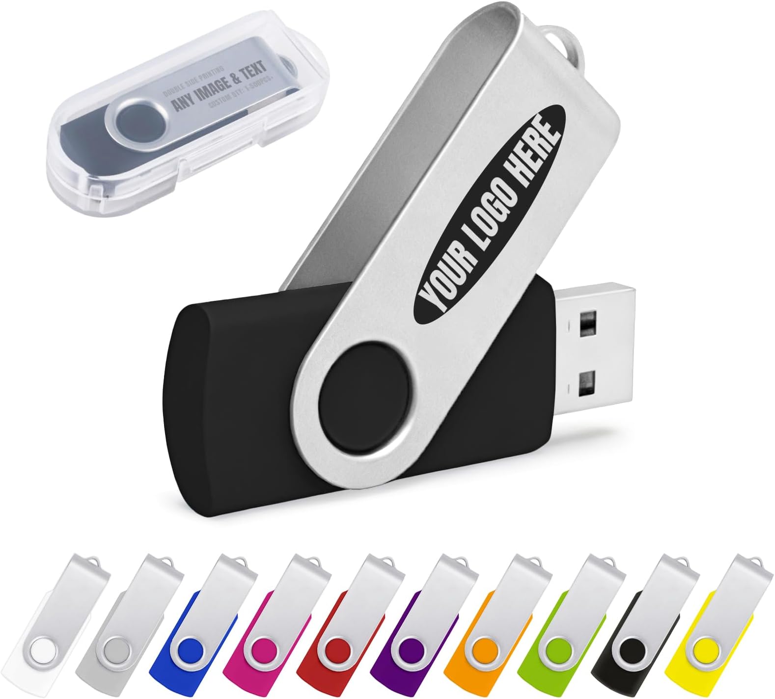Custom USB Flash Drives 16GB USB 3.0 Personalized Thumb Drive with Logo, Text, or Image –JBOS Customized Memory Sticks Multiple Color Choice