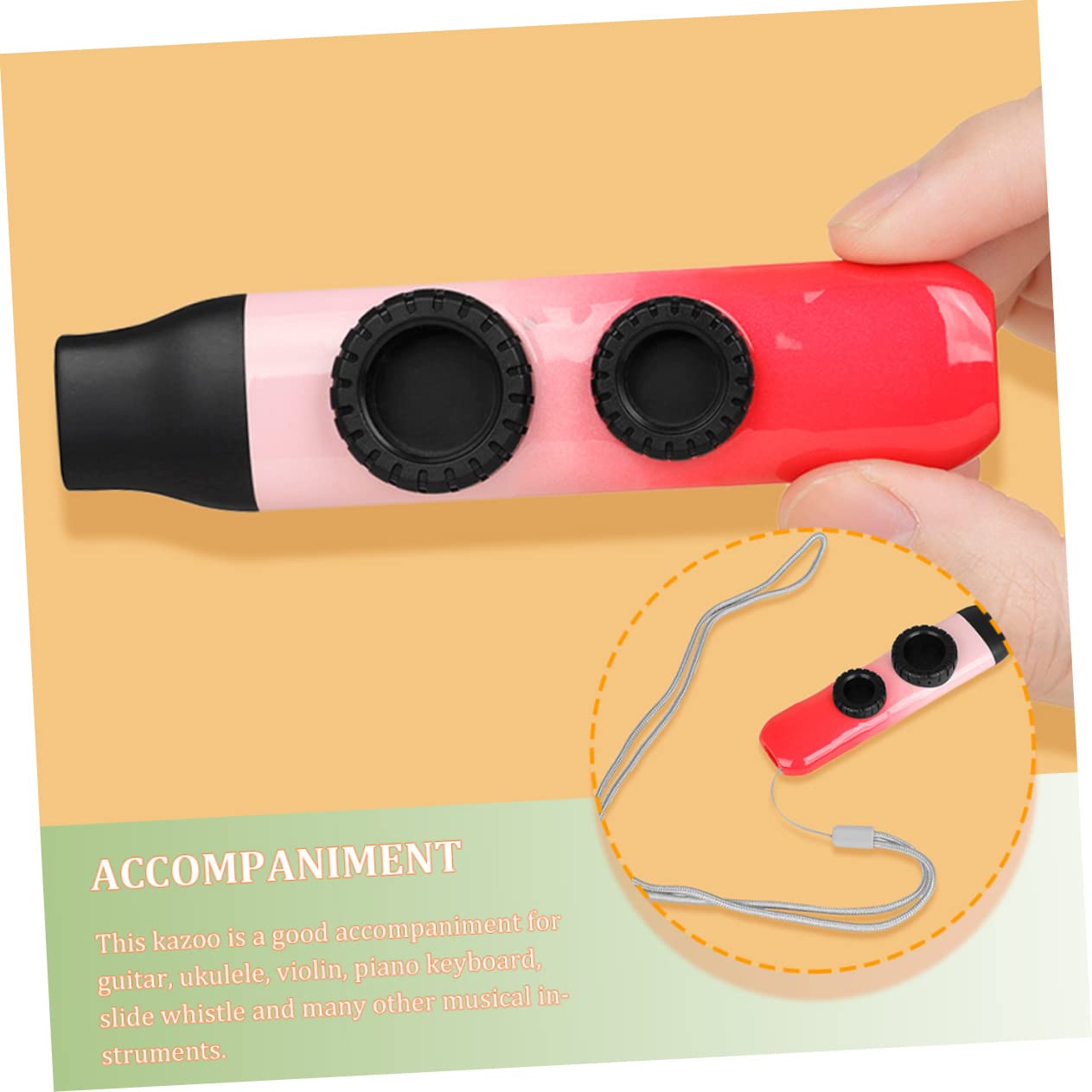 TOYANDONA 3sets Kazoos Plastica Portatili Per Accompagnamento Musicale Strumento Per Chitarra e Violinisti Facile Da Usare Adatto Tutte Le Età e Gradiente