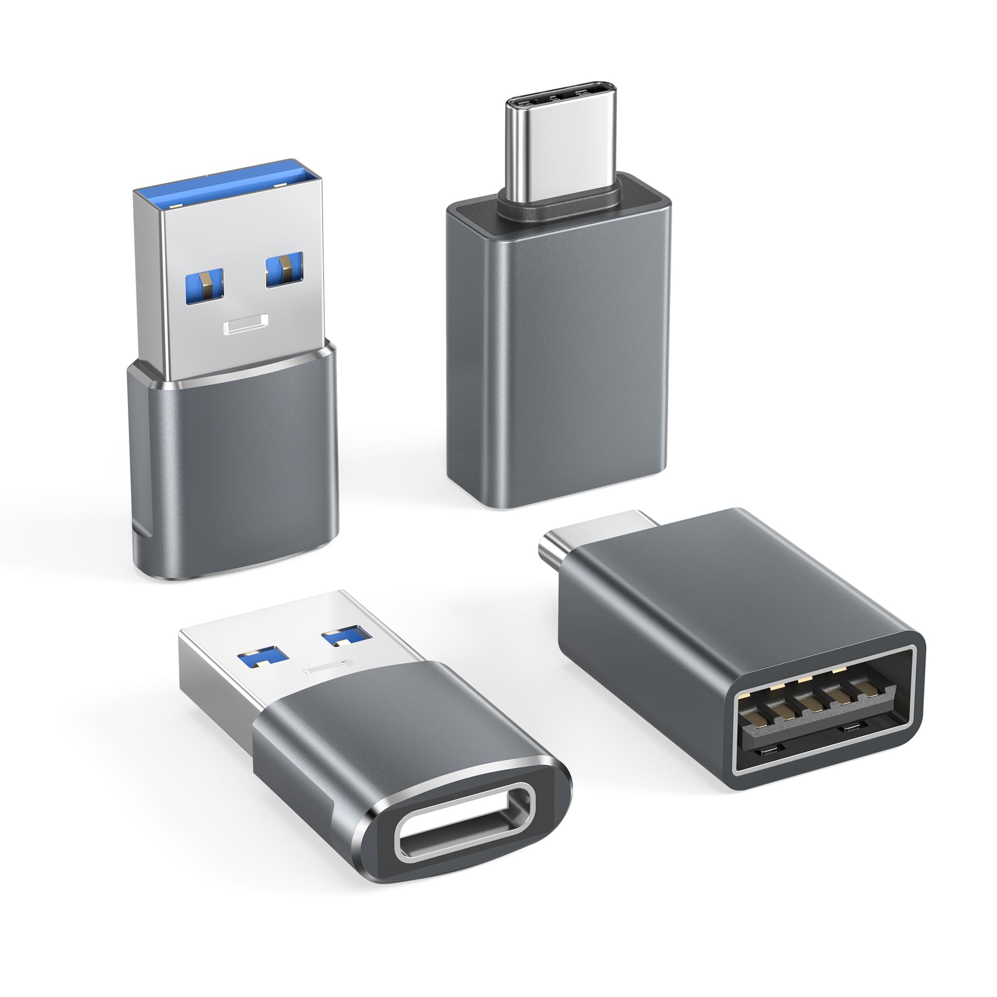 Basesailor USB to USB-C Adapter 4-pack in gray