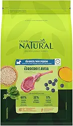 Ração para Cães Adultos Guabi Natural Raças Mini e Pequenas Sabor Cordeiro e Aveia 1Kg
