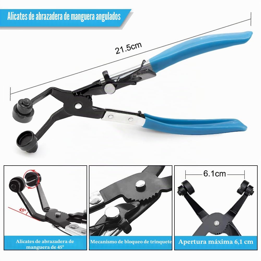 4pcs Alicates de Abrazaderas de Manguera, Alicate para Abrazadera Coche, Hose Clamp Pliers para la Instalación y Extracción de Abrazaderas de Manguera de Automóviles