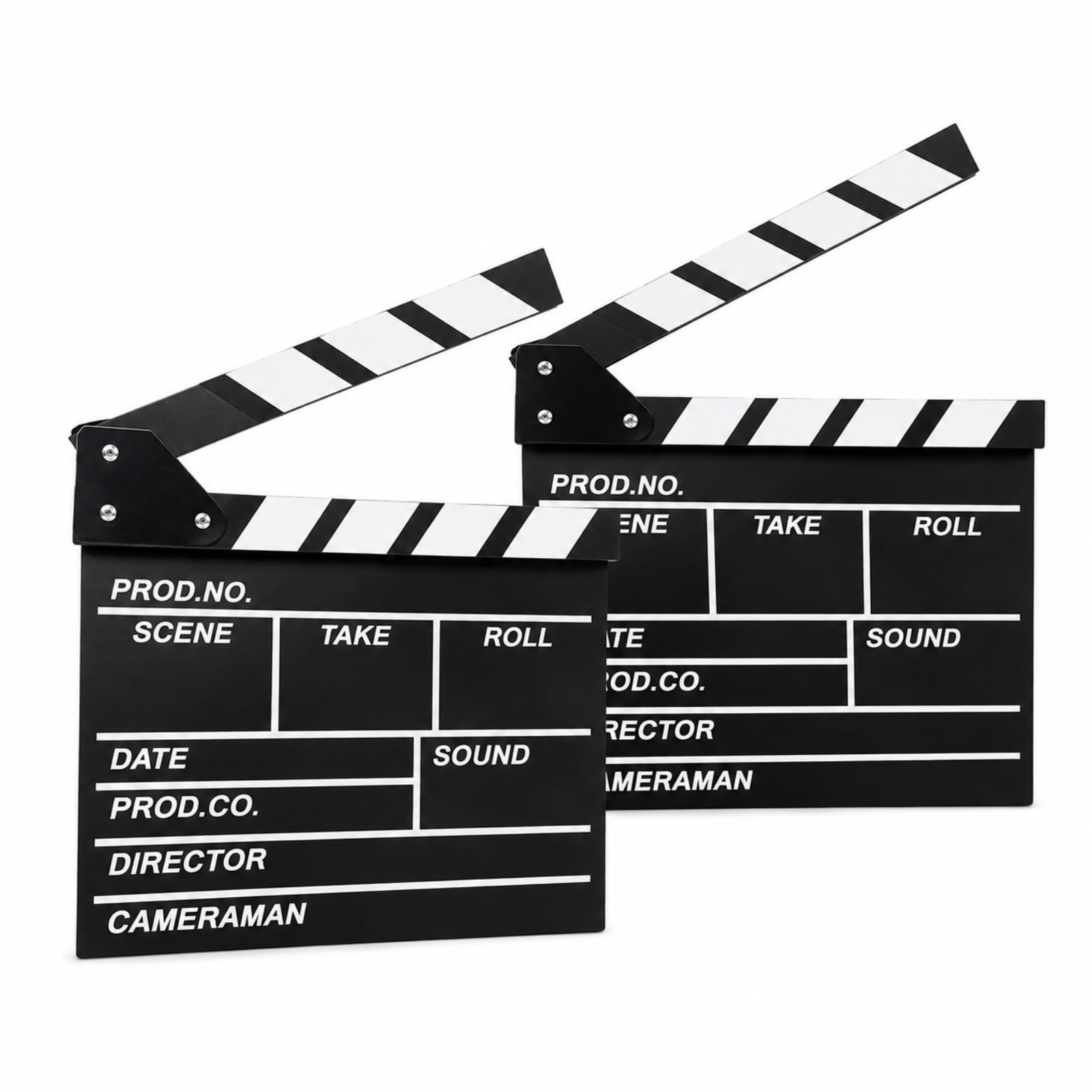 2 Pack Wooden Clapper Board, 20x20cm Movie Clapperboard Prop