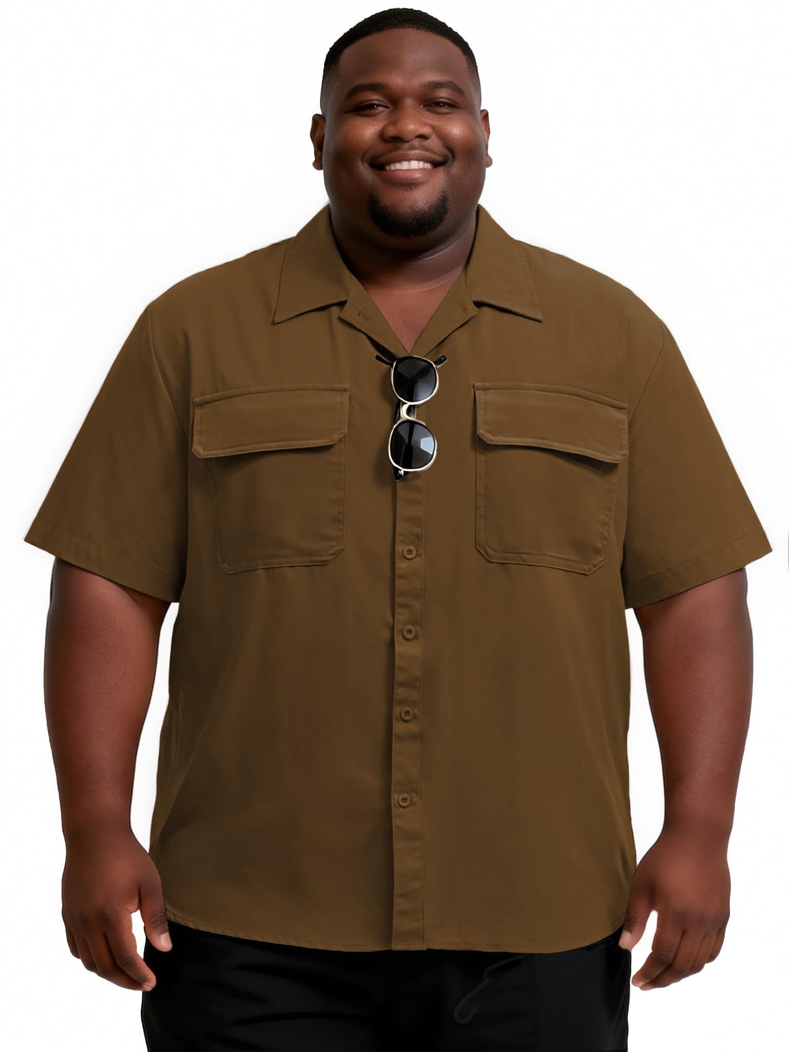 Yuyapu Big and Tall Flip Pocket Shirt