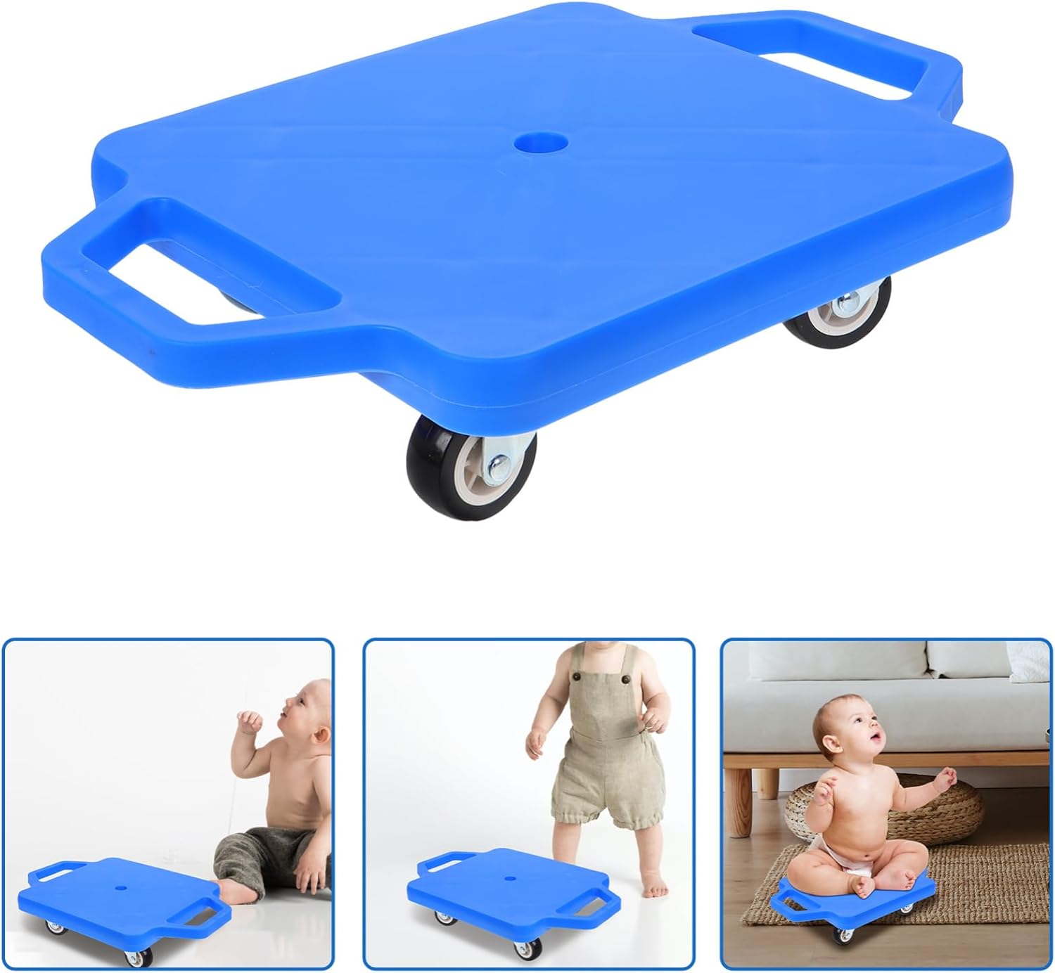 BESPORTBLE Kids Plastic Floor Scooter with Handles 4-Wheel Design Indoor and Outdoor Activity Equipment for Early Education Fun Training Toy for Children