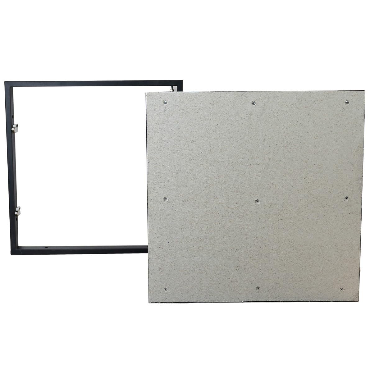 Tapa de registro alicatable OK Time 50 x 50 cm – marco de acero con placa de cartón yeso hidrófugo – apertura push-to-open Click-Clack – acceso oculto para fontanería e instalaciones en el baño