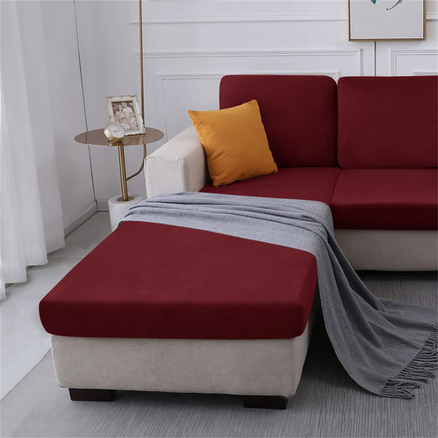 Fundas De Cojín De Asiento De Sofá De Terciopelo Elástico, Fundas