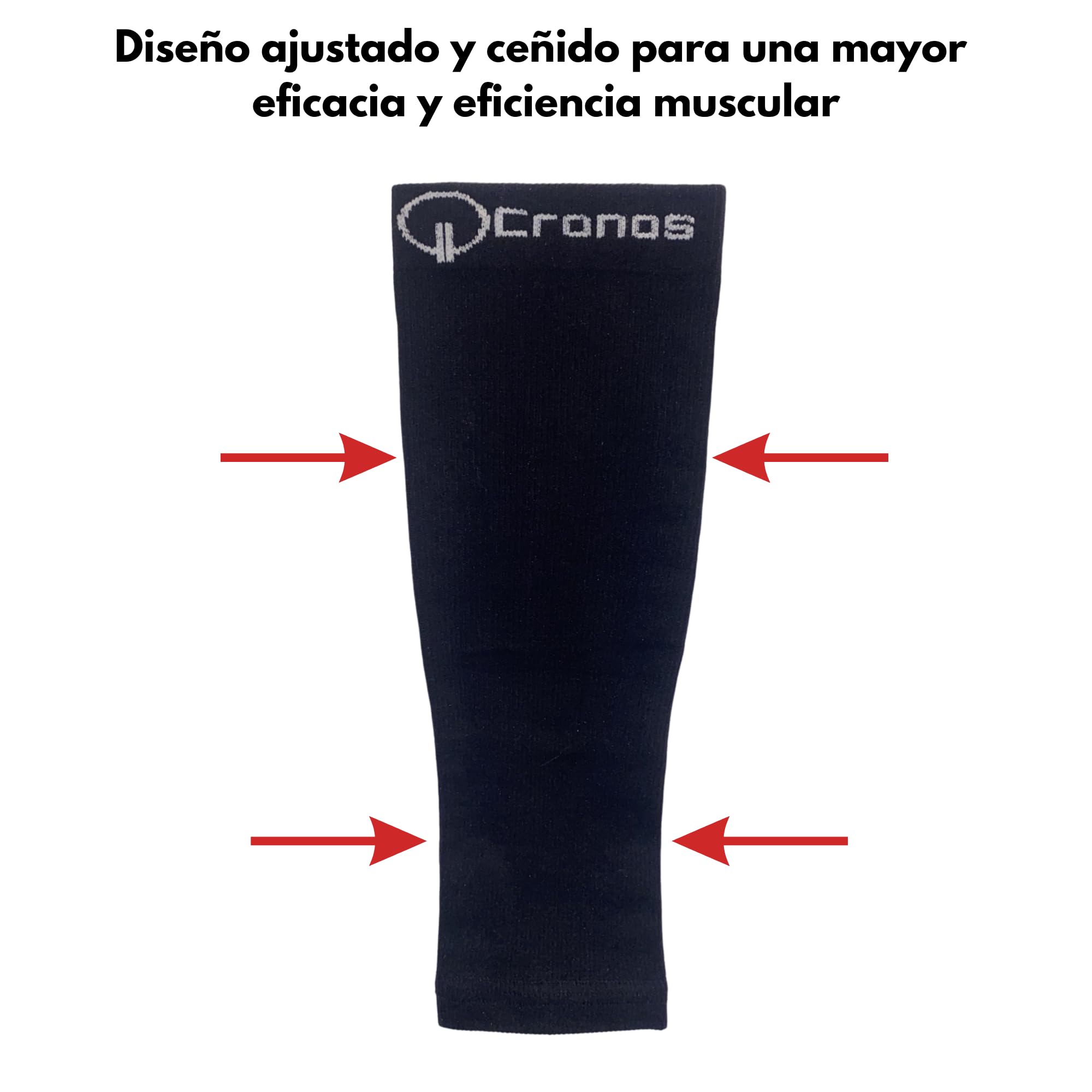 Cronos Medias de Compresión Premium Hombre y Mujer (1 Par) Mangas Compresivas para Pantorrillas Nailon Poliéster Elastano