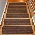 Stair Treads Collection Indoor Skid Slip Resistant Carpet Stair Tread Treads (7 inch x 24 inch) (Brown, Set of 13)