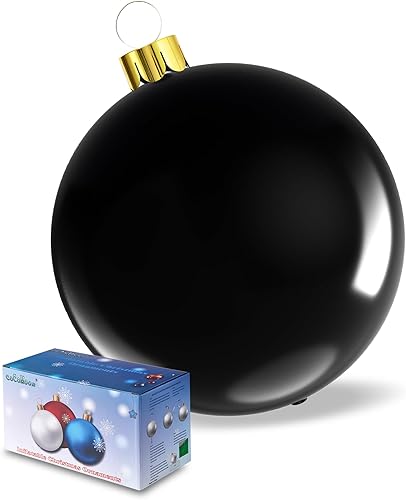 Adornos inflables de Navidad, de 18 o 25 pulgadas, adornos de bolas de Navidad de gran tamaño para exteriores, decoración de árbol de Navidad para