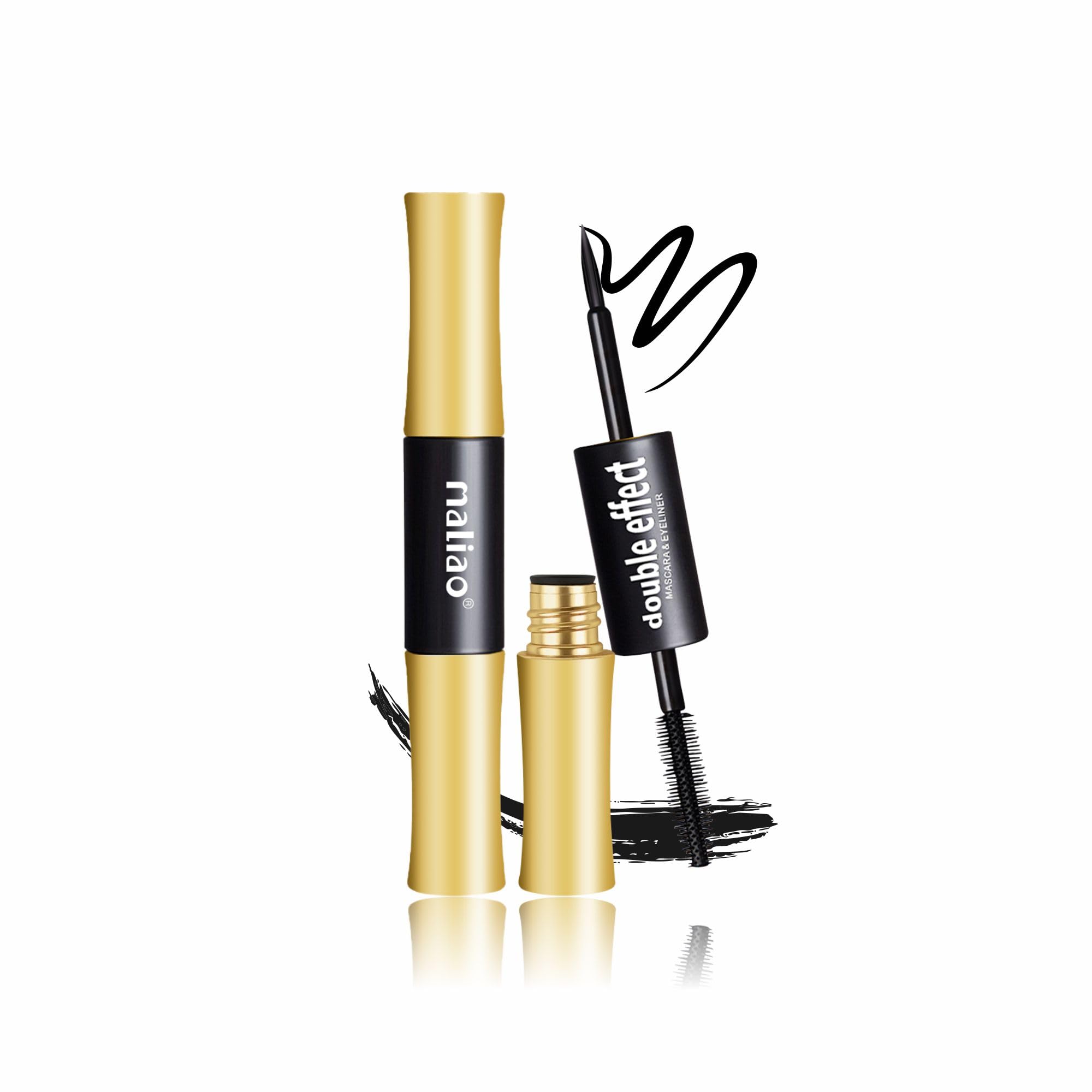 Maliao Double Effect Waterproof Mascara & Eyeliner | Long-Lasting & Smudge-Proof | Volumizing & Lengthening Mascara | Precise Eyeliner Application | Bold & Defined Lashes,10ml-image-15